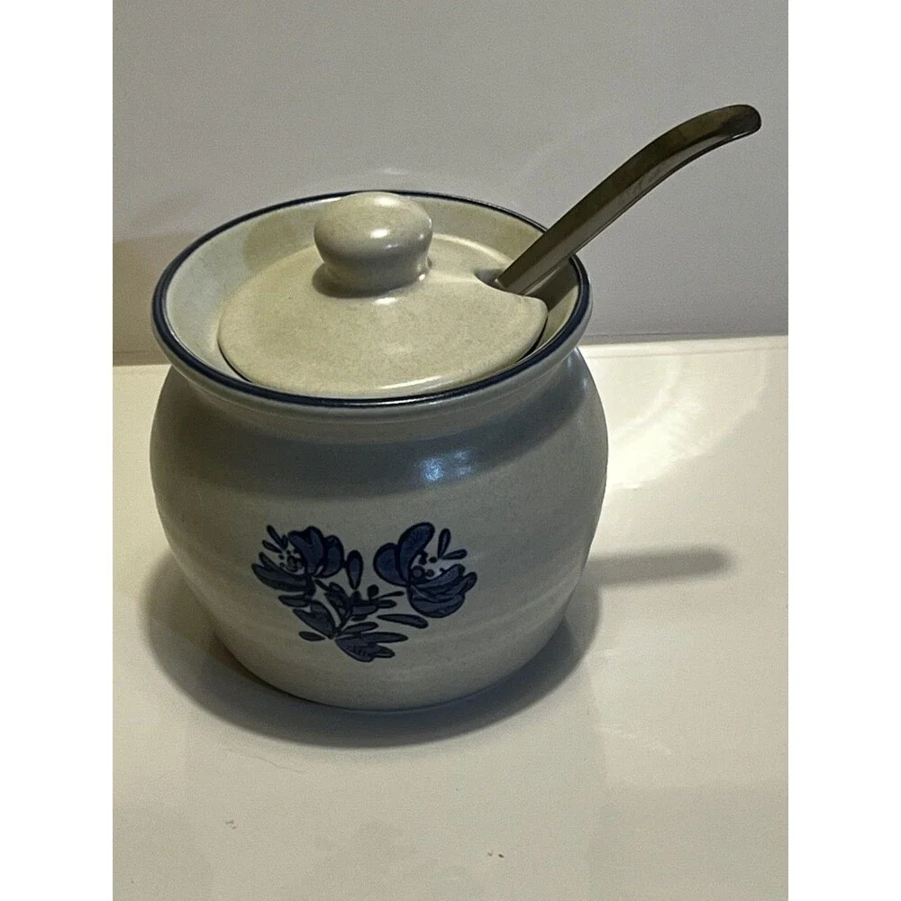Pfaltzgraff Yorktowne Jam Jelly Jar/ Honey Pot with Slotted Lid #22 USA